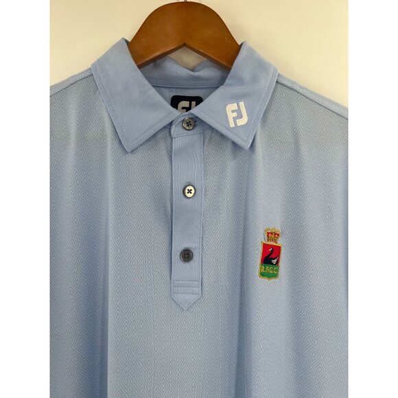 FootJoy XL ProDry Performance Golf Polo Shirt Light Blue RFGC Logo - Picture 10 of 11